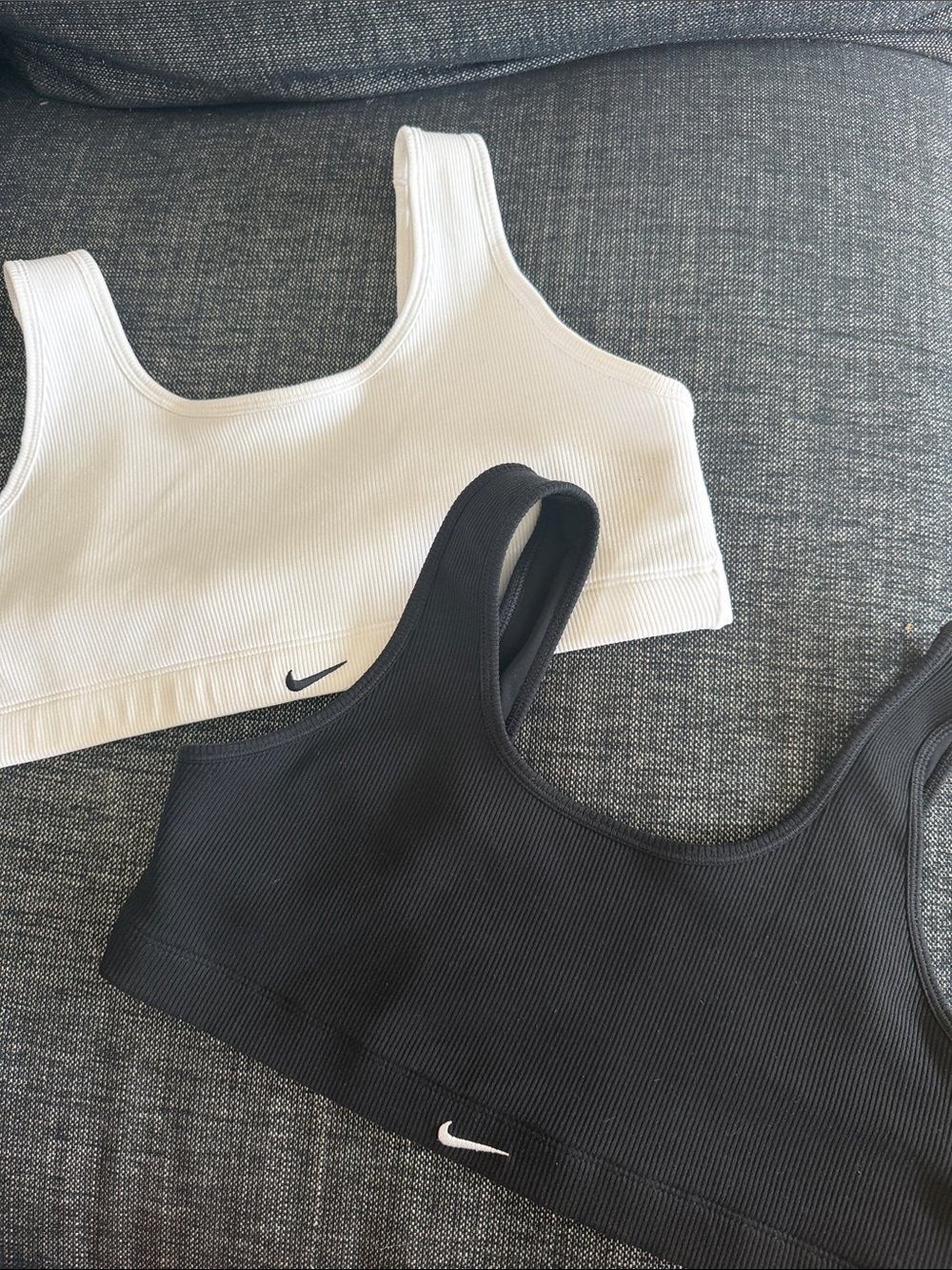 Nike Ribbed Scoop Sports Bras - Black and White Set